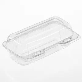 Polar Pak® Hot Dog Take-Out Container Hinged With Dome Lid 7X4X3 IN OPS Clear Rectangle Bar Lock 250/Case
