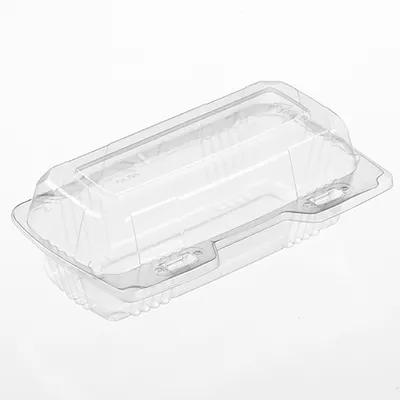 Polar Pak® Hot Dog Take-Out Container Hinged With Dome Lid 7X4X3 IN OPS Clear Rectangle Bar Lock 250/Case