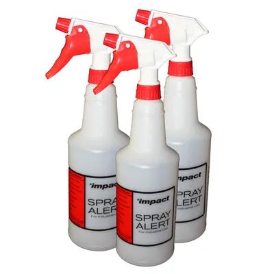 Spray Alert® Spray Bottle & Trigger Sprayer 24 FLOZ Plastic Clear Red White 3/Pack