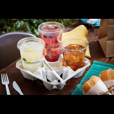 EarthChoice® Lid Flat 4X0.3 IN RPET Clear For 12-24 OZ Cold Cup With Hole 1020/Case