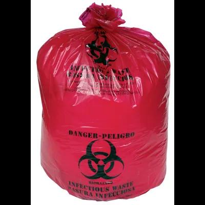 Biohazard Bag 24X24 IN Red 1.4MIL 250/Case