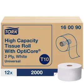 Tork OptiCore® Toilet Paper & Tissue Roll T10 3.5X3.75 IN 583.333 FT 2PLY White Universal 2000 Sheets/Roll 12 Rolls/Case