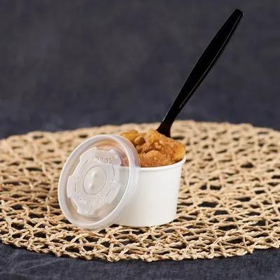 Karat® Lid Flat PP White For 4 OZ Food Container 2500/Case