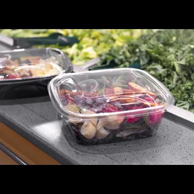 Lid Dome 9X9X0.8125 IN RPET Clear Square For 48-64 OZ Bowl 300/Case
