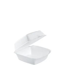 Dart® Sandwich Take-Out Container Hinged Large (LG) 5.82X6.11X3 IN XPS White Insulated 125 Count/Pack 4 Packs/Case