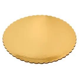 Cake Circle 10 IN Paperboard Gold Round Scalloped 200/Case
