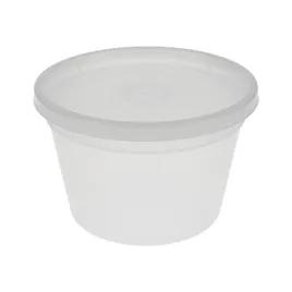 Deli Container Base & Lid Combo With Flat Lid 16 OZ PP LLDPE Clear Round 240/Case