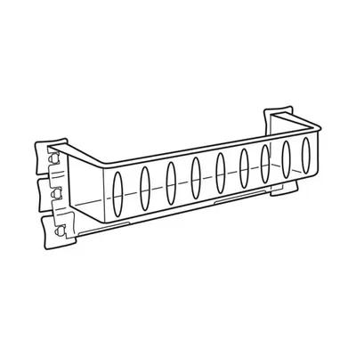 Hi Vis® Glass Bin Rack 16.5X3.75 IN PC Clear Vented Non-Slotted 6 Suction Cups 1/Each