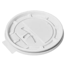 Lid Flat PS White For 8 OZ Hot Cup With Hole Lock Tab Tear Tab 1000/Case