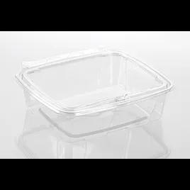 Fresh N' Sealed® Deli Container Hinged With Flat Lid 48 OZ PET Clear Rectangle 150/Case