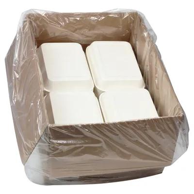 Take-Out Container Base With Dome Lid 7.46875X9.96875X1.5 IN Paperboard White Brown Rectangle 250/Case