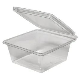 Fresh N' Sealed® Bowl & Lid Combo With Flat Lid Medium (MED) 24 OZ PET Clear Square Hinged 240/Case