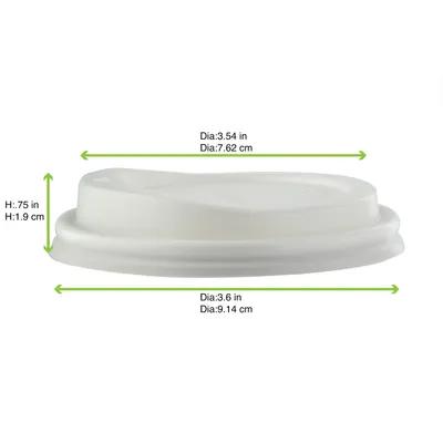 Lid Dome 3.54X0.75 IN CPLA White For 10-12-16-20 OZ Cup Sip Through 50 Count/Pack 20 Packs/Case 1000 Count/Case