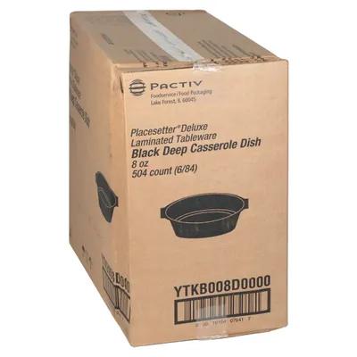 Casserole Take-Out Container Base 8 IN Polystyrene Foam Black Oblong Cut Resistant 504/Case