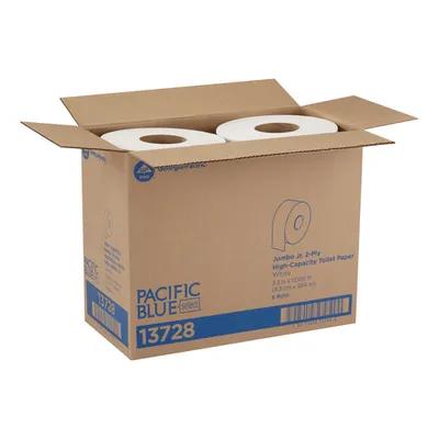 Pacific Blue Select Toilet Paper & Tissue Roll 3.3IN X1000FT 2PLY White Jumbo (JRT) 1000 Sheets/Roll 8 Rolls/Case