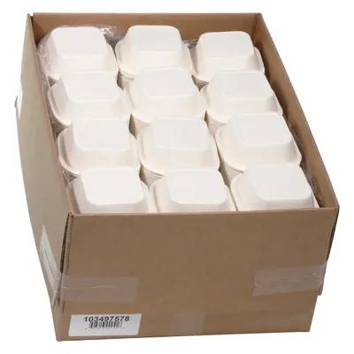 Take-Out Container Base 4.625X4.625X1.375 IN Paperboard White Brown Square 1000/Case
