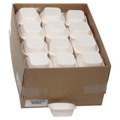 Take-Out Container Base 4.625X4.625X1.375 IN Paperboard White Brown Square 1000/Case