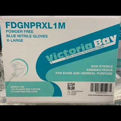 Victoria Bay Gloves XL Blue 3MIL Nitrile Rubber Disposable Powder-Free 1000/Case