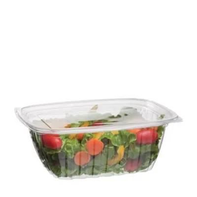 Deli Container Hinged 32 OZ PLA Clear Rectangle 200/Case
