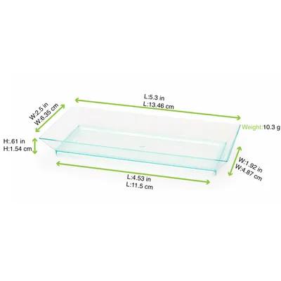 Klarity Plate 5.3X2.5 IN Plastic Translucent Green Rectangle 50 Count/Pack 4 Packs/Case 200 Count/Case