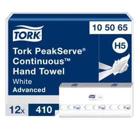 Tork PeakServe Continuous™ Folded Paper Towel H5 8.85X7.91 IN 3.15X7.91 IN White Embossed 410 Sheets/Pack 12 Packs/Case