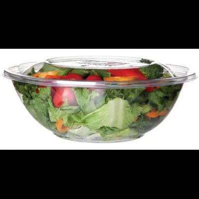 Salad Bowl & Lid Combo 64 OZ PLA Clear Squat 150/Case