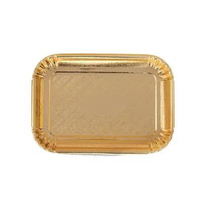 Bakery Tray 9.375X13.313 IN Gold Rectangle Rolled Edge 200/Case