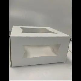 Bakery Box 8X8X4 IN SBS Paperboard White Square Lock Corner Tuck Top With Window 150/Bundle