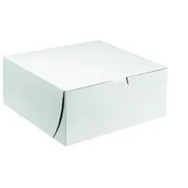 Easy Lock Cake Box 6X6X4 IN SUS Paperboard CRB White Square Lock Corner 1-Piece 250/Bundle