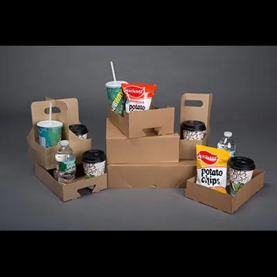 Cup Carrier 10X6.75X2.5 IN 4 Compartment Paper Kraft Without Handle Reusable 250/Case