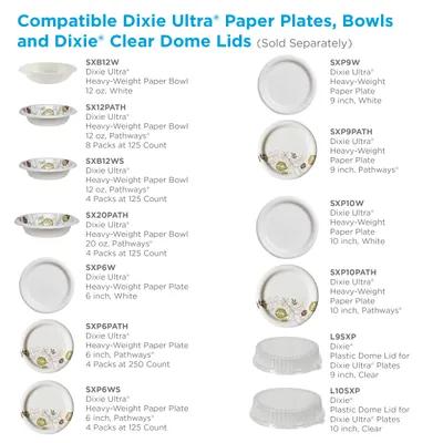 Dixie® Ultra Plate 8.5 IN Paper White Green Pathways Round Heavyweight 125 Count/Pack 4 Packs/Case 500 Count/Case