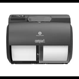 Compact® Toilet Paper Dispenser 11.313X7.688X8 IN Black 2-Roll Side-by-Side Coreless High Capacity 1/Each