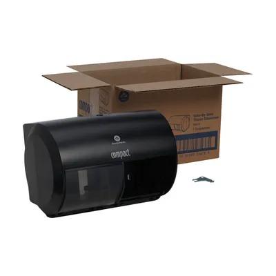 Compact® Toilet Paper Dispenser 11.313X7.688X8 IN Black 2-Roll Side-by-Side Coreless High Capacity 1/Each