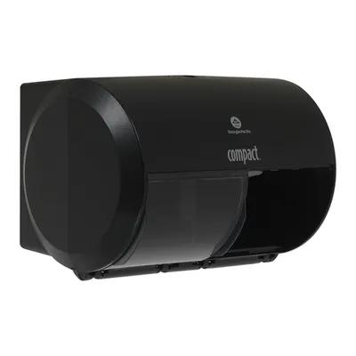 Compact® Toilet Paper Dispenser 11.313X7.688X8 IN Black 2-Roll Side-by-Side Coreless High Capacity 1/Each