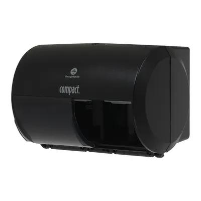 Compact® Toilet Paper Dispenser 11.313X7.688X8 IN Black 2-Roll Side-by-Side Coreless High Capacity 1/Each