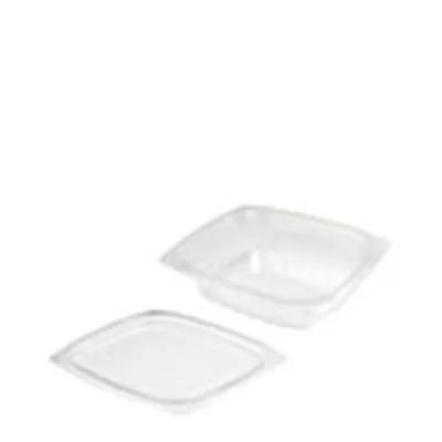 Dart® ClearPac® Deli Container Base & Lid Combo With Flat Lid 8 OZ OPS Clear Rectangle 250/Case