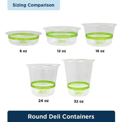 Deli Container Base 32 OZ Plastic Clear Round 500/Case