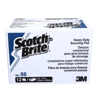 Scotch-Brite™ 86 Scouring Pad 9X6 IN Heavy Duty Mineral Green Rectangle 12 Count/Box 3 Box/Case 36 Count/Case