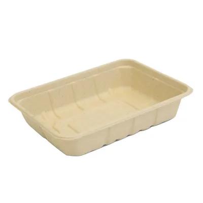 Take-Out Container Base 8.86X6.89X1.75 IN Plant Fiber Kraft Rectangle 500/Case