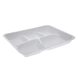 Cafeteria & School Lunch Tray 10.25X8.25X1.125 IN 5 Compartment Polystyrene Foam White Rectangle 500/Case