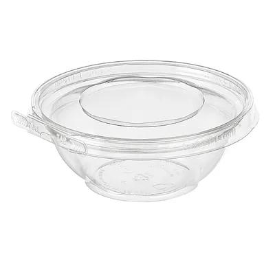 Safe-T-Fresh® Deli Container Hinged With Dome Lid 12 OZ RPET Clear Round Shallow 240/Case