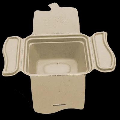 Take-Out Box Fold-Top With Flat Lid 3.6X2.4X2.7 IN Pulp Fiber 
