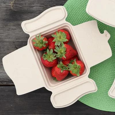 Take-Out Box Fold-Top With Flat Lid 3.6X2.4X2.7 IN Pulp Fiber 