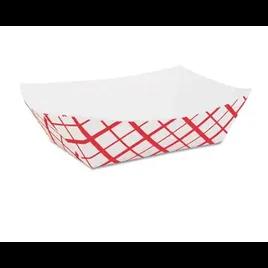 Food Tray 3 LB Paper Red Plaid 500/Case