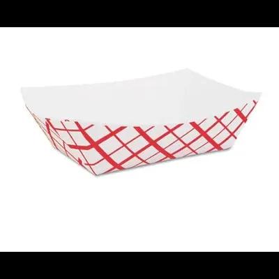 Food Tray 3 LB Paper Red Plaid 500/Case