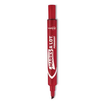 Permanent Marker Red Broad Chisel Tip 1/Dozen