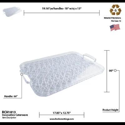 Serving Tray 17.85X12.75 IN PS Clear Rectangle 12/Case