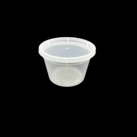Deli Container Base & Lid Combo With Flat Lid 16 OZ Plastic Translucent Round 240/Case