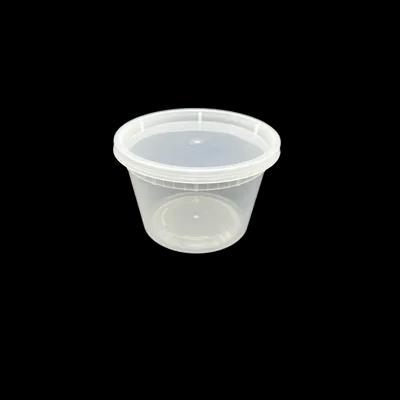 Deli Container Base & Lid Combo With Flat Lid 16 OZ Plastic Translucent Round 240/Case