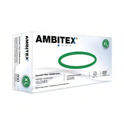 Ambitex® Gloves XL Clear PE Disposable 2000/Case